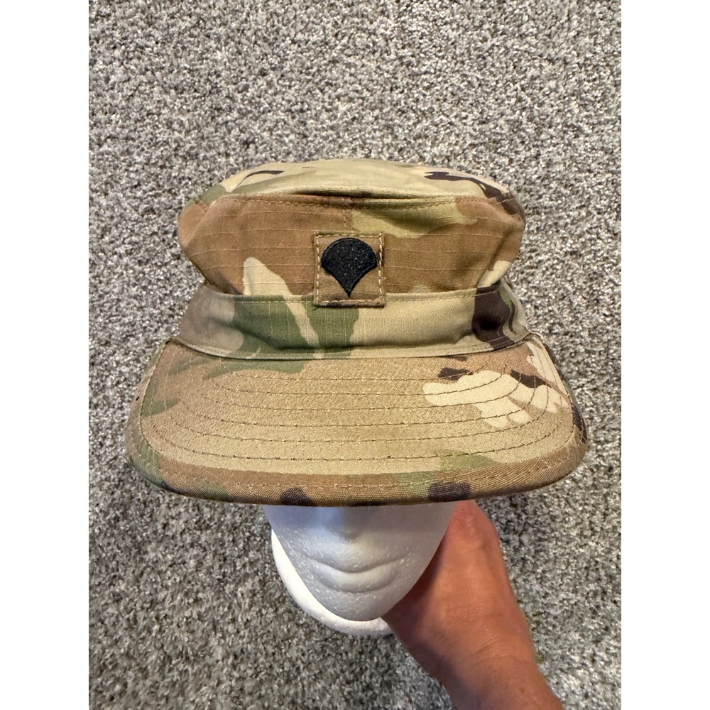 Sekri Industries OCP Patrol Cap‎ Mens 7 3/8 Camo US Army Specialist Rank Hat SPC